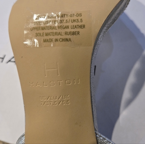 H by Halston Ankle Strap Party Bling High Heel Dress Sandal, Silver, NEW - Picture 10 of 16